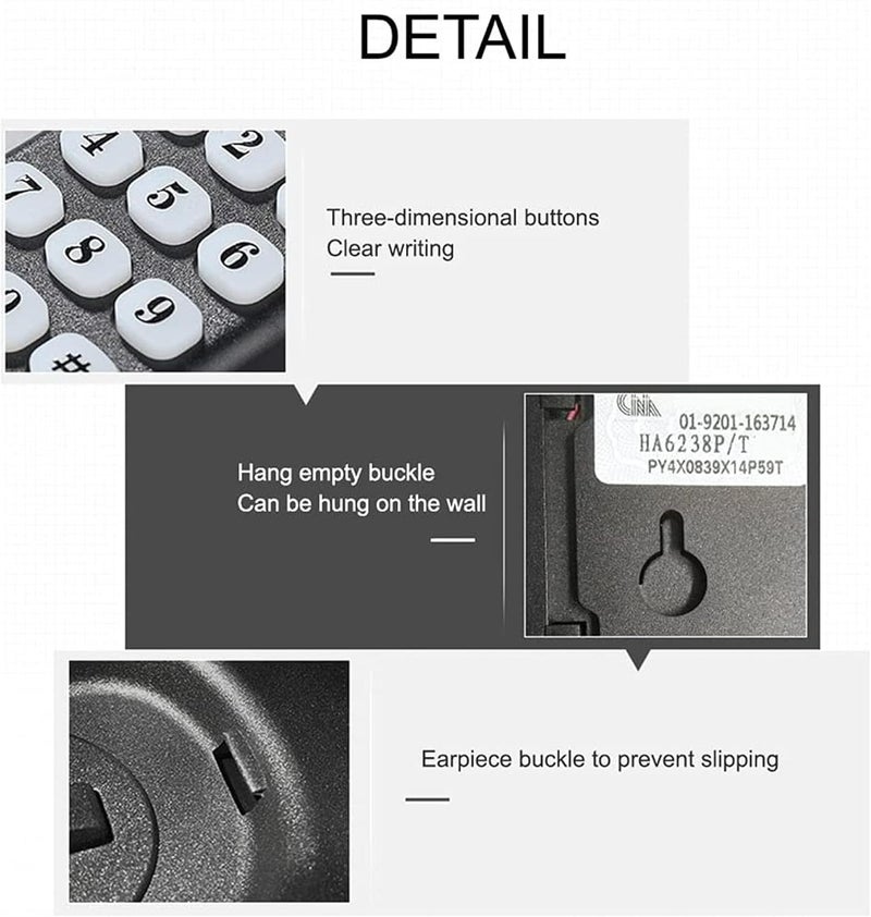 ComShion Landline Phone - Durable Corded Phone for The Office. mini Phone uses HD Sound Chips, Making The Sound Clearer. It is Suitable for Office and Home use, and More. (Black) - Image 3